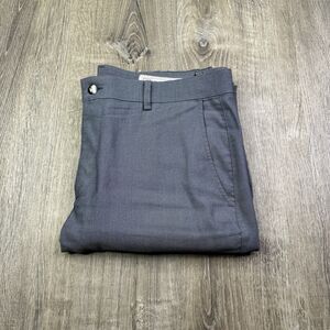 Mizzen & Main Performance Chino Pants Mens 36x36 Unhemmed Gray Blue Flat Front